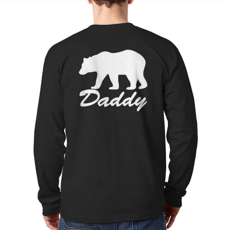 Mens Daddy Bear Distressed Graphic Raglan Baseball Tee Back Print Long Sleeve T-shirt