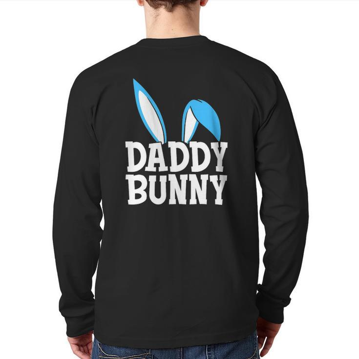 Mens Daddy Bunny Cute Easter Costume Dad Family Matching Back Print Long Sleeve T-shirt