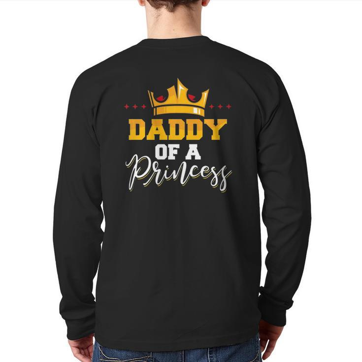 Mens Daddy Of A Princess Father And Daughter Matching Premium Back Print Long Sleeve T-shirt