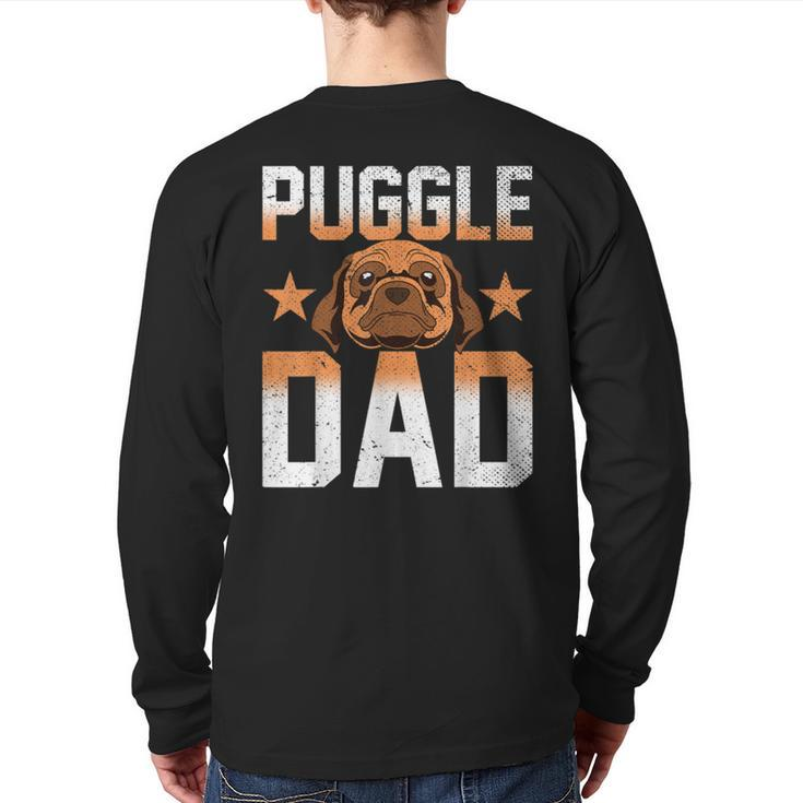 Mens Dog Lover Fathers Day Puggle Dad Pet Owner Animal Puggle Back Print Long Sleeve T-shirt