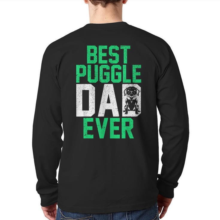 Mens Dog Lover Puggle Dad Pet Owner Fathers Day Animal Puggle Back Print Long Sleeve T-shirt