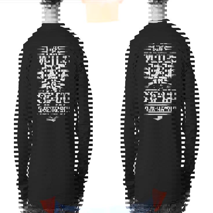 Mens Father's Day For Dad Best Dad And Stepdad From Wife Back Print Long Sleeve T-shirt