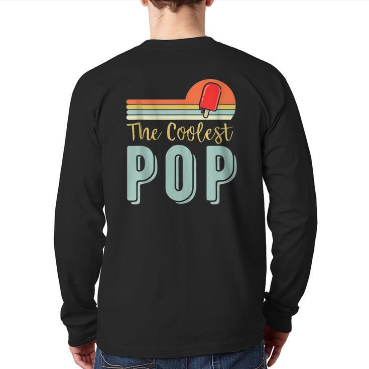 Mens Father's Day Grandfather Retro Vintage The Coolest Pop Back Print Long Sleeve T-shirt