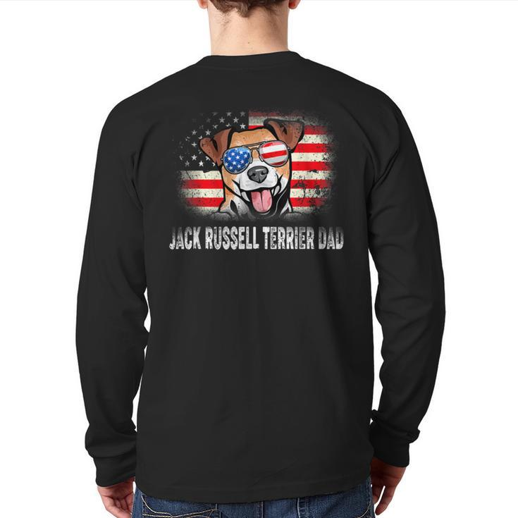 Mens Fun Jack Russell Terrier Dad American Flag Father’S Day Bbnhktp Back Print Long Sleeve T-shirt
