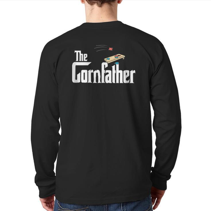 Mens Cornhole The Cornfather  Back Print Long Sleeve T-shirt