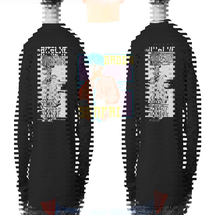 Mens Don't Call Me Daddy Call Me Senpai Anime Kawaii Back Print Long Sleeve T-shirt