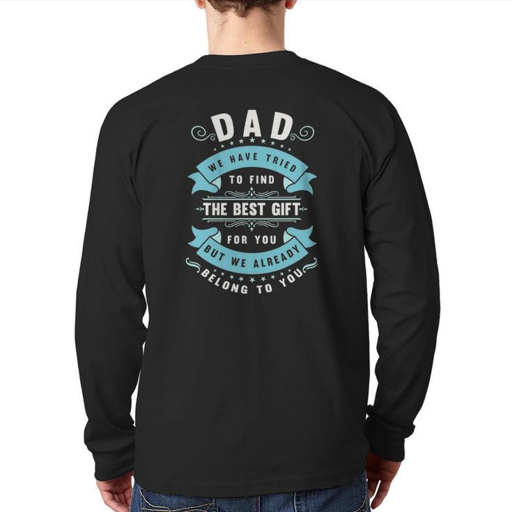 Mens Fathers Day From Wife Daughter Or Son For Dad Back Print Long Sleeve T-shirt
