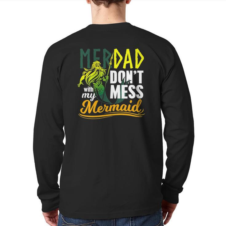Mens Merdad Quote Don't Mess With My Mermaid Back Print Long Sleeve T-shirt