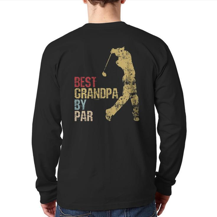 Mens Golfing Father's Day Golf Grand Daddy Golfer Back Print Long Sleeve T-shirt