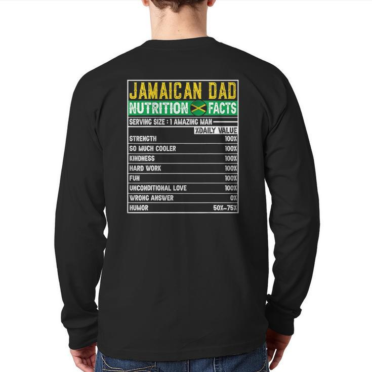 Mens Jamaican Dad Dad Hero Nutritional Father's Day Back Print Long Sleeve T-shirt