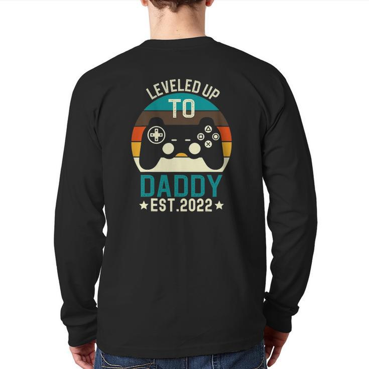 Mens Leveled Up To Daddy 2022 Promoted To Daddy Est 2022 Ver2 Back Print Long Sleeve T-shirt