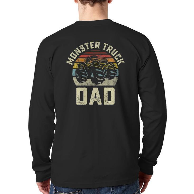 Mens Monster Truck Dad Vintage Retro Style Men Back Print Long Sleeve T-shirt