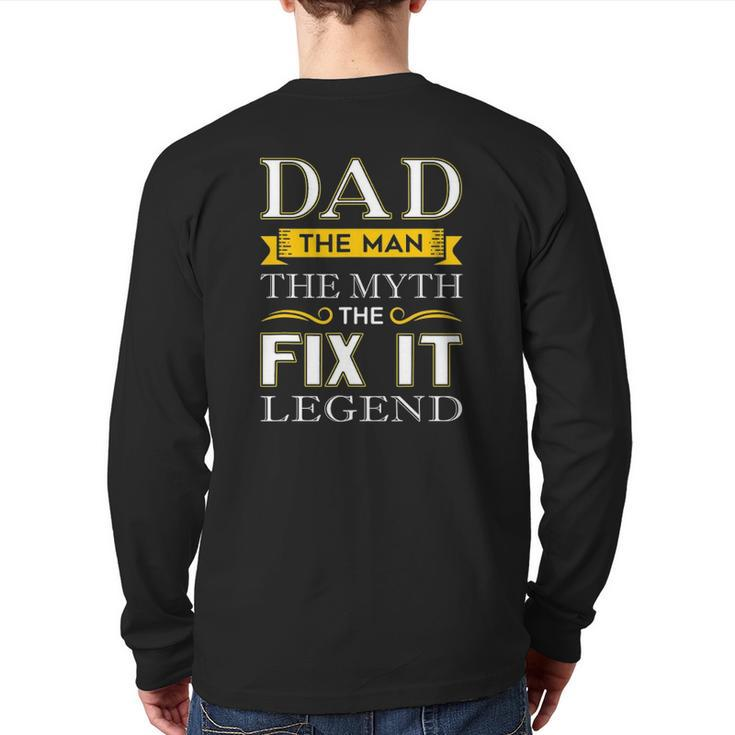 Mens Mr Fix It Dad Fathers Day Handy Man Back Print Long Sleeve T-shirt