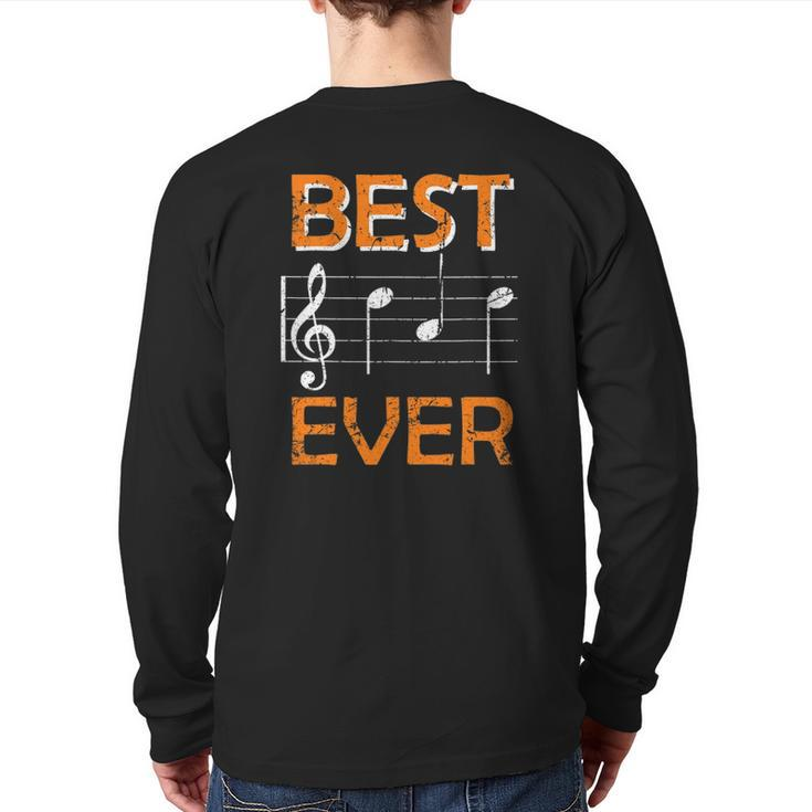 Mens Music Dad Musician Father Music Fan Daddy Back Print Long Sleeve T-shirt