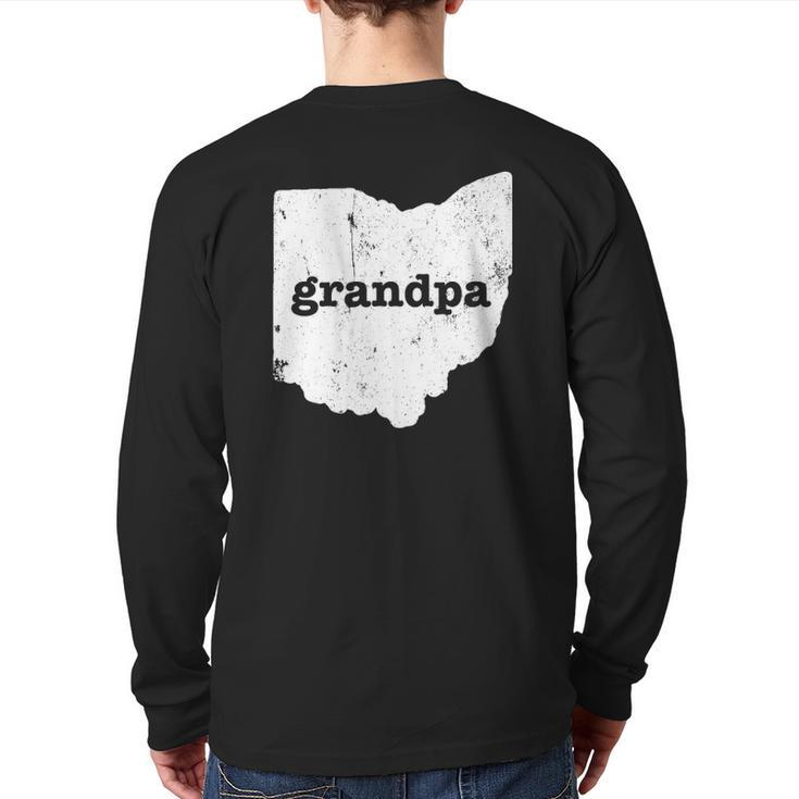 Mens Ohio Grandpa Grandfather State Grandpa Ohio Back Print Long Sleeve T-shirt