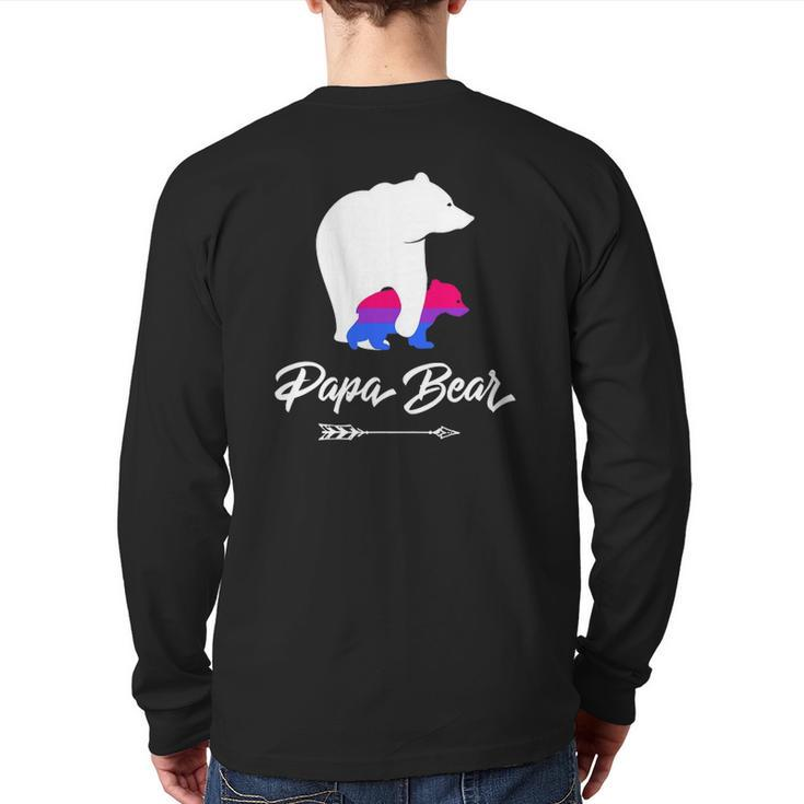 Mens Papa Bear Lgbt Straight Ally Bisexual Back Print Long Sleeve T-shirt