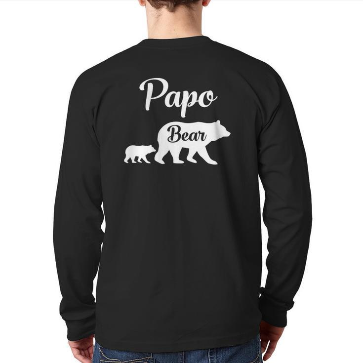 Mens Papo Bear  Back Print Long Sleeve T-shirt