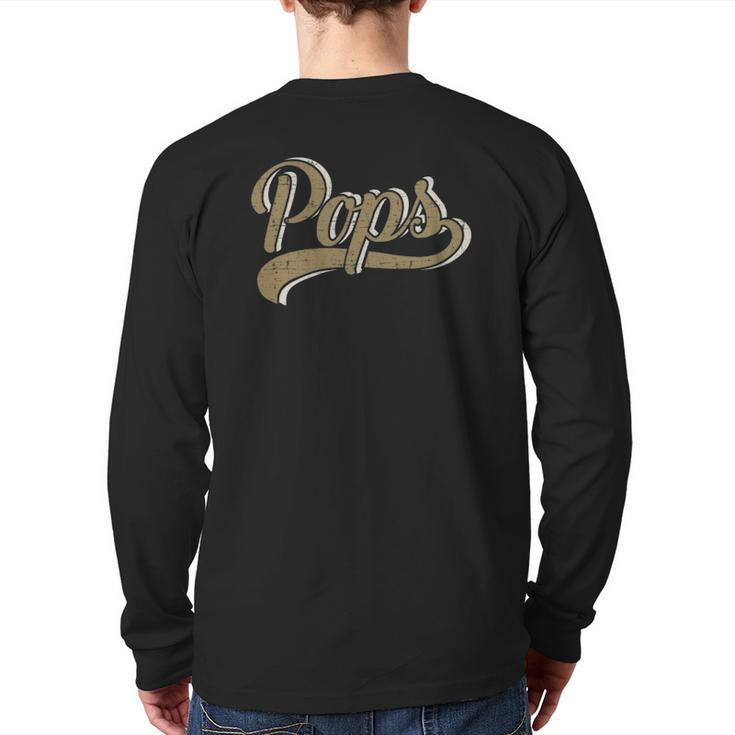 Mens Pops For Dad And Father's Day From Daughter Or Son Back Print Long Sleeve T-shirt