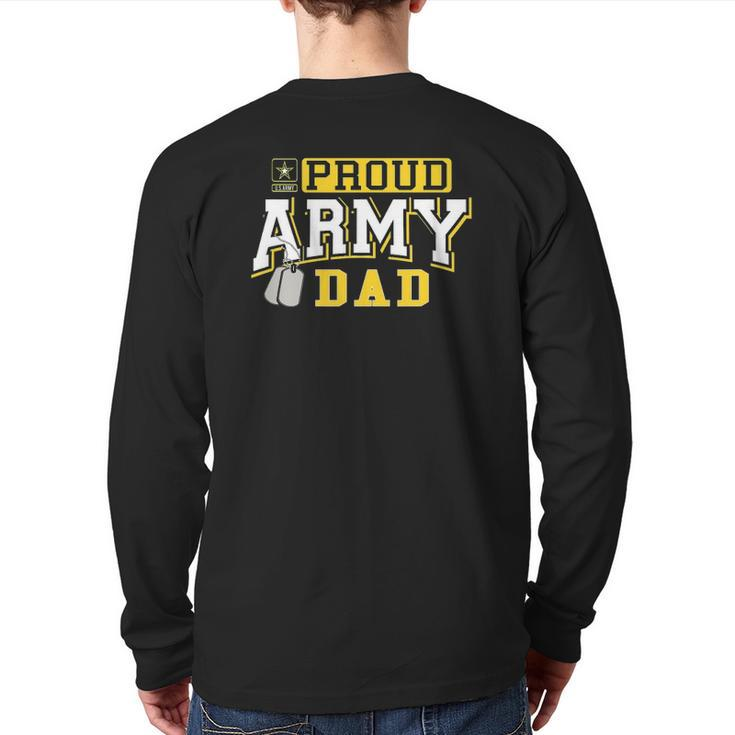 Mens Mens Proud Army Dad Military Pride Back Print Long Sleeve T-shirt