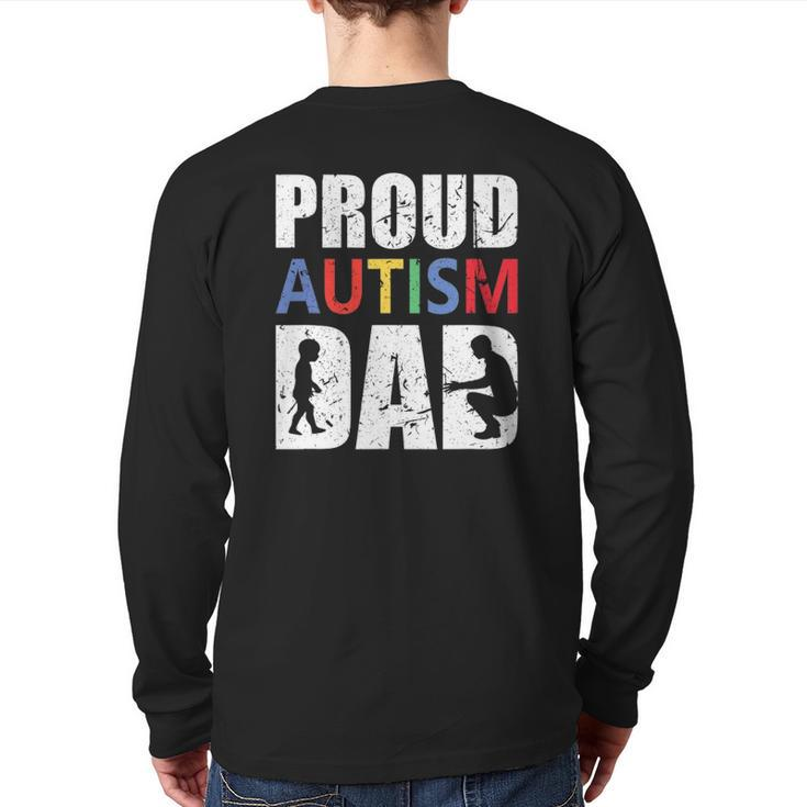 Mens Proud Autism Dad Back Print Long Sleeve T-shirt