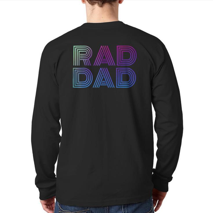 Mens Rad Dad 1980'S Retro Father's Day Back Print Long Sleeve T-shirt