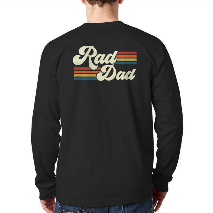 Mens Rad Dad Retro Fathers Day Top Back Print Long Sleeve T-shirt