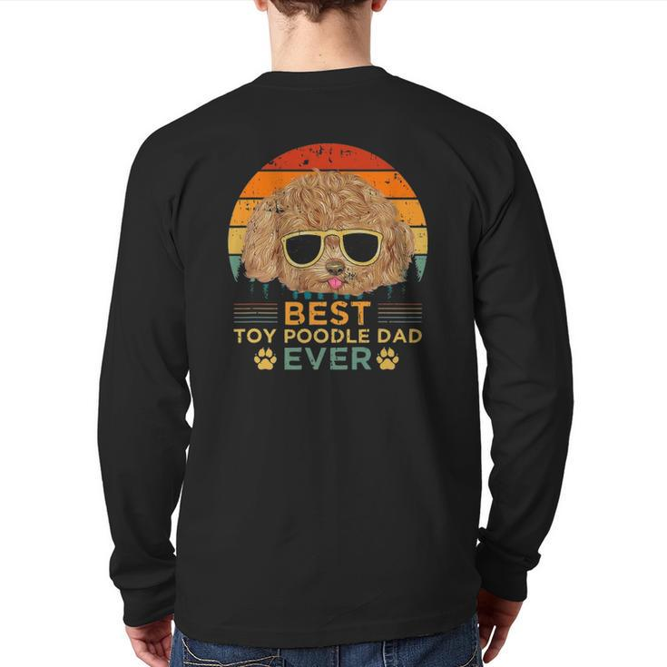 Mens Retro Style Best Toy Poodle Dad Ever Father's Day Back Print Long Sleeve T-shirt