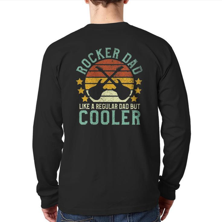 Mens Rocker Dad Rock And Roll Lover Guitarist Father Back Print Long Sleeve T-shirt