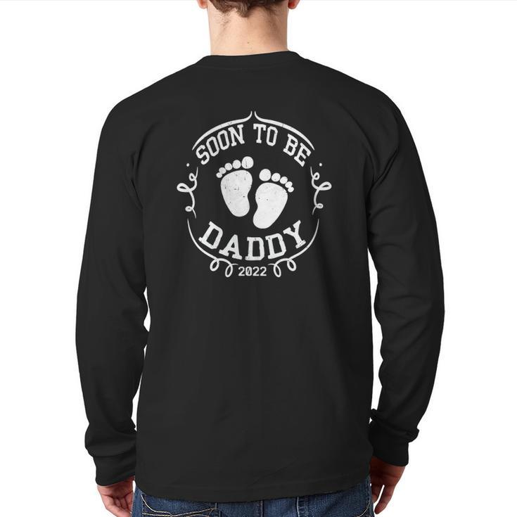 Mens Soon To Be Daddy 2022 Father's Day First Time Dad Pregnancy Back Print Long Sleeve T-shirt