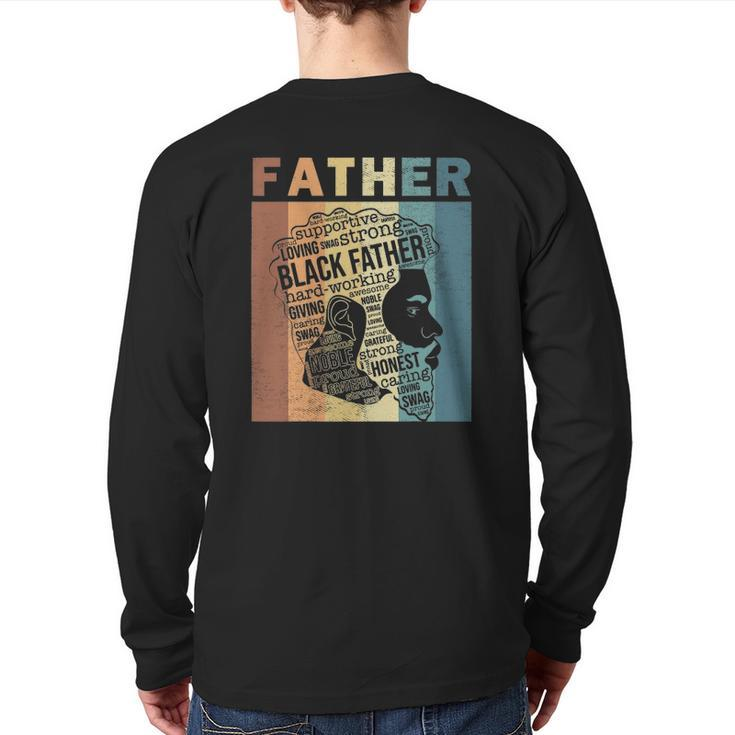 Mens Supportive Loving Swag Strong Black Father Vintage Dope Dad Back Print Long Sleeve T-shirt