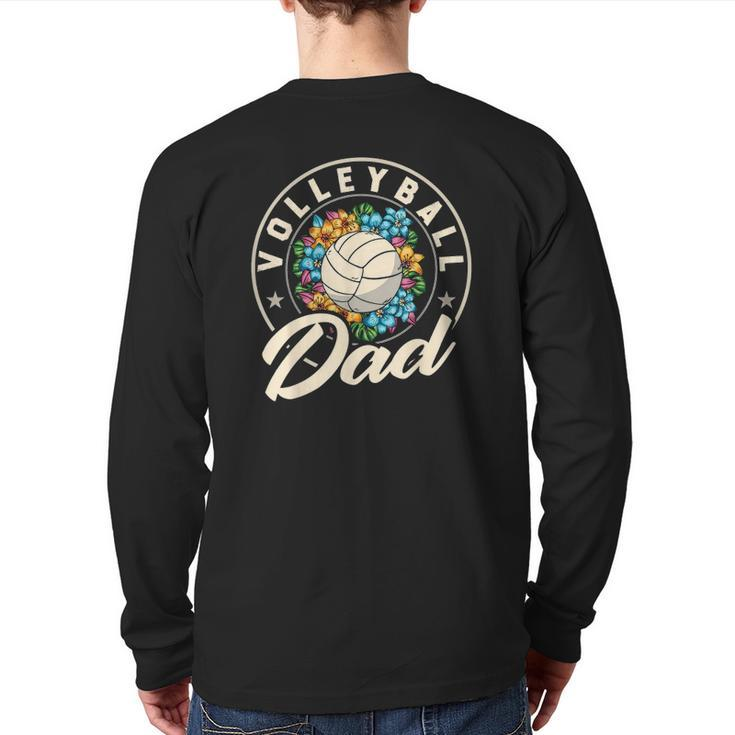 Mens Volleyball Dad For Beach Sports Player And Volleyball Dad Back Print Long Sleeve T-shirt