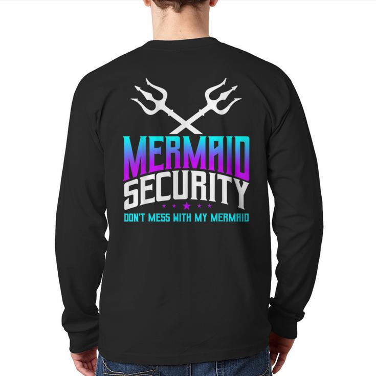 Mermaid Daddy Merdad Father’S Day Merman Dad Papa Merfolk Back Print Long Sleeve T-shirt