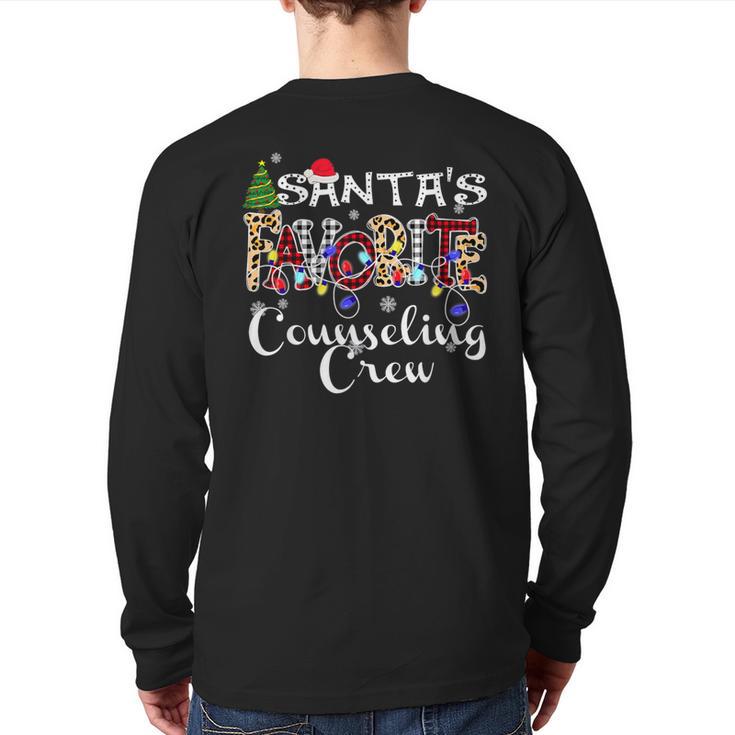 Merry Christmas Santa's Favorite Counseling Crew Back Print Long Sleeve T-shirt