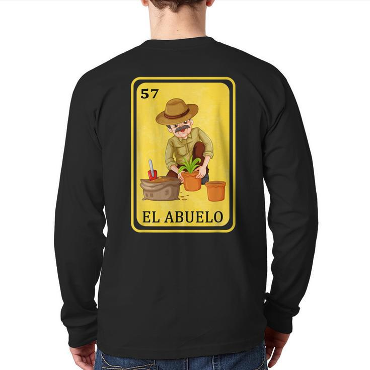 Mexican Grandpa Father Dad Spanish Lottery Bingo El Abuelo  Back Print Long Sleeve T-shirt