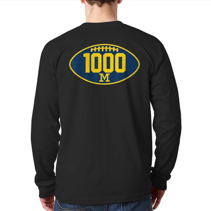 Michigan 1000 Wins Michigan Lovers Reach 1000Th Wins Back Print Long Sleeve T-shirt