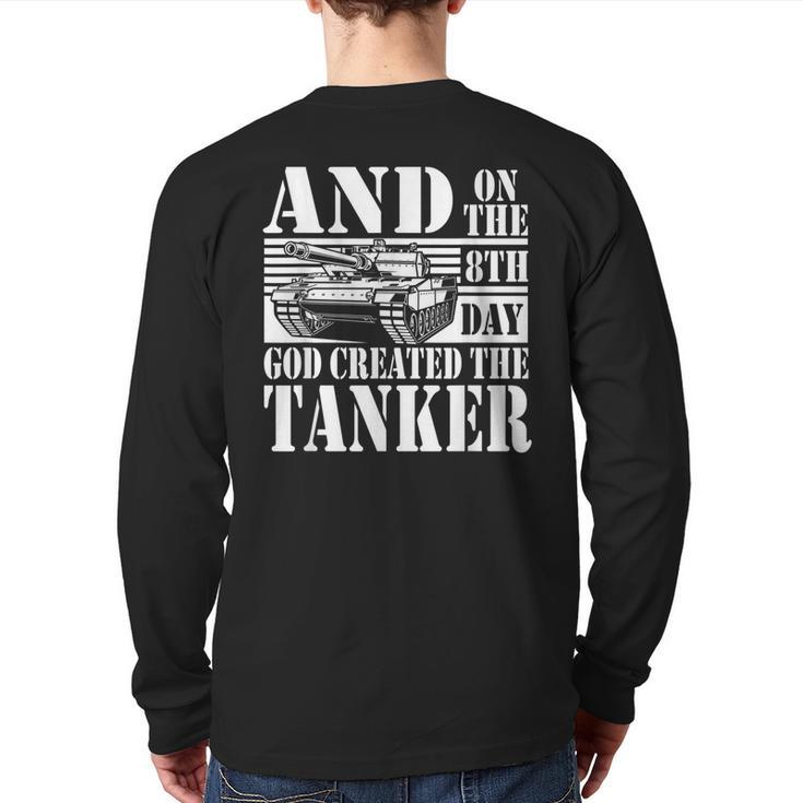Military Tank Veteran Army Vehicle  Back Print Long Sleeve T-shirt
