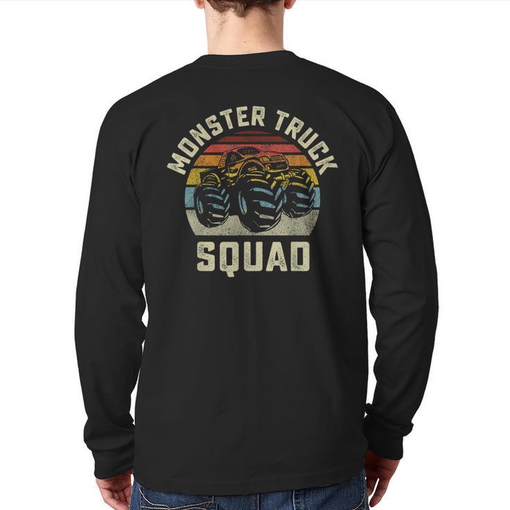 Monster Truck Squad Vintage Retro Style Matching Friends Back Print Long Sleeve T-shirt