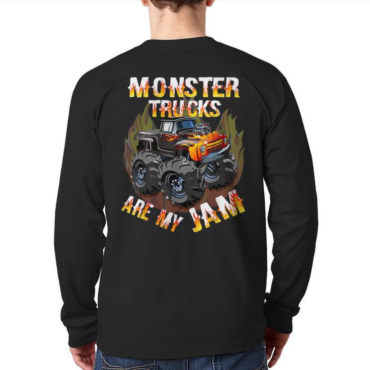 Monster Trucks Are My Jam American Trucks Cars Lover Back Print Long Sleeve T-shirt