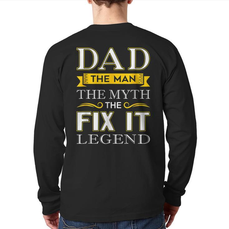 Mr Fix It Dad Fathers Day Handy Man  Back Print Long Sleeve T-shirt
