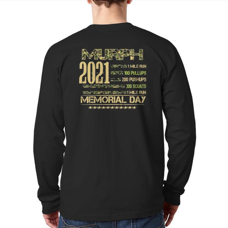 Murph 2021 Workout Challenge American Memorial Day Wod Back Print Long Sleeve T-shirt