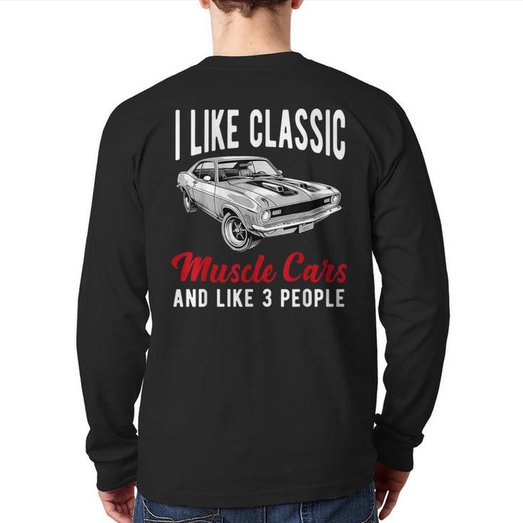 Muscle Car American Classic Muscle Racing Enthusiast Back Print Long Sleeve T-shirt