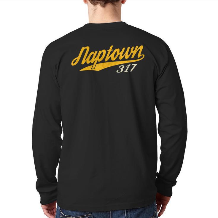 Naptown 317 Naptown Area Code Vintage Pride City Back Print Long Sleeve T-shirt