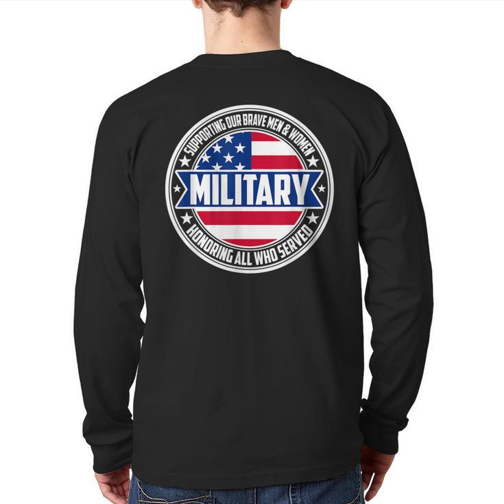 National Military Appreciation Month Back Print Long Sleeve T-shirt