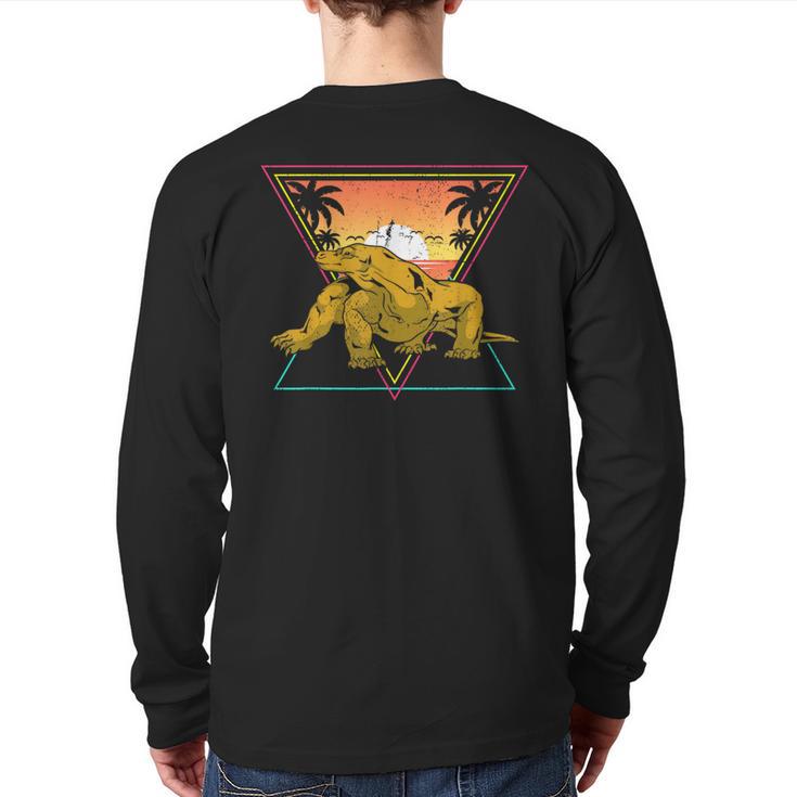 Nature Tropical Lizard Reptile Animal Sunset Komodo Dragon Back Print Long Sleeve T-shirt