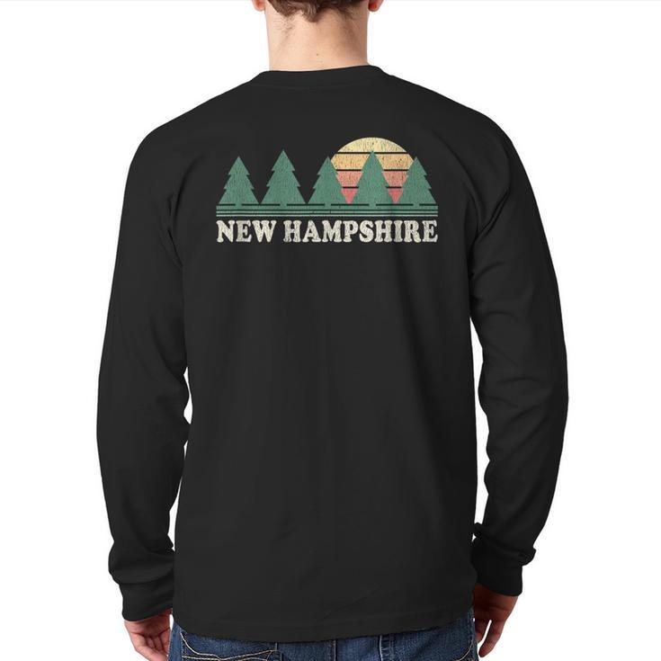 New Hampshire Nh Vintage Retro 70S Graphic Back Print Long Sleeve T-shirt