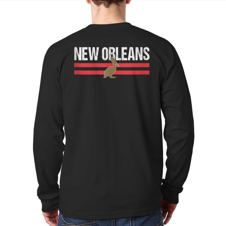 New Orleans Native Pelican Local Standard New Orleans Pro Back Print Long Sleeve T-shirt