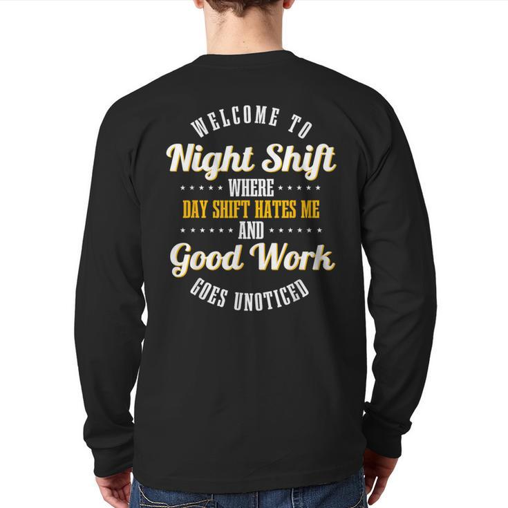 Night Shift Professional Workers Back Print Long Sleeve T-shirt