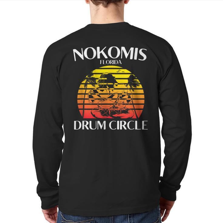 Nokomis Florida Drum Circle Drummer Back Print Long Sleeve T-shirt