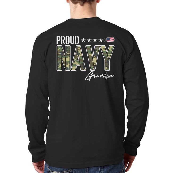 Nwu Type Iii Proud Navy Grandpa Back Print Long Sleeve T-shirt