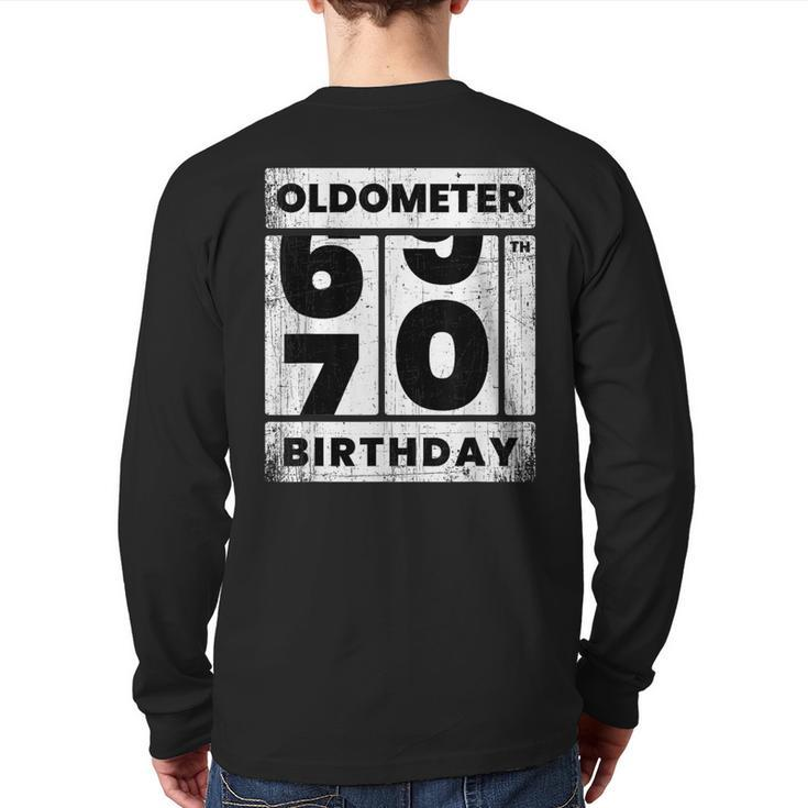 Oldometer Odometer Seventy Th Birthday 70 Yrs Back Print Long Sleeve T-shirt